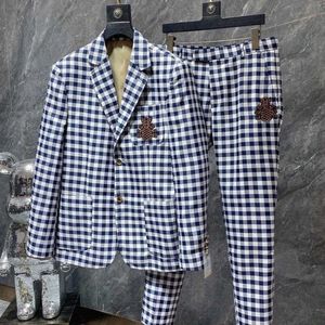 Designer Uomo Giacche doppie Abito di velluto a coste Tute Ricamo Co Branded Series Giacca di design di lusso Uomo Blazer Pantaloni Set di due pezzi