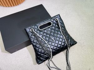 Moda Pearl łańcuchowa torba dla torebek torebka na ramiona torba czarna duża portfela skórzana torba na zakupy w kratę podwójne liste