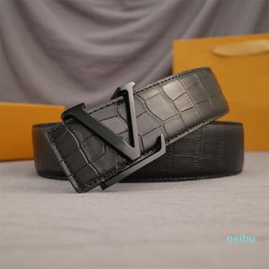 Designer Belt Genuine Leather Belts Man Woman Width 4cm Classic Smooth Buckle 6 Models Optional High Quality