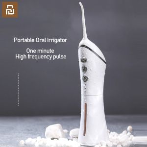 Clareamento youpin xiaomi irrigador oral água flosser clareamento dental elétrico usb recarregável cuidados com as gengivas portátil jet dente scaler mi novo