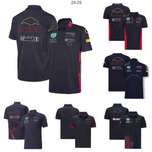 Men's T-Shirts F1 Formula One racing polo suit new summer team lapel T-shirt with the same custom