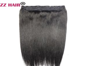 16quot28quot One Piece Set 80g 100 Brasilian Remy Clipin Human Hair Extensions 5 Clips Natural Straight9483098