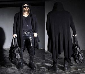 Men039S Jackets S4XL MENS Fashion Mod Stylish Avantgarde Dark Punk Hood Long Black Cape Cardigan Jacket Knit Coat Clothing6308953