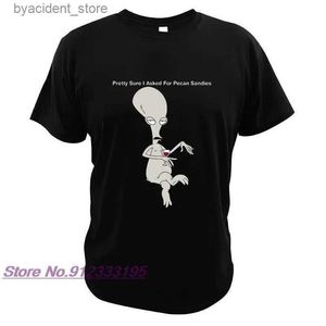 Homens camisetas American-Dad Roger Smith Camiseta Adulto Animado Sitcom Cartoon T-shirt Manga Curta O-pescoço 100% Algodão Tees L240304