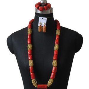 Dudo Frauen Erstaunliche Afrikanische Original Korallen Perlen 36 Zoll Schmuck Braut Set 2024 Vergoldet Dubai Nigerianischen Halskette Set