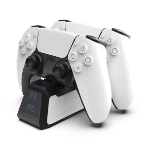 Stojaki podwójnie USB Szybka ładowarka typu gamepad bezprzewodowy kontroler ładowania stacji Dock Cradle Dock for DualSense/PS5 dla stacji Play 5