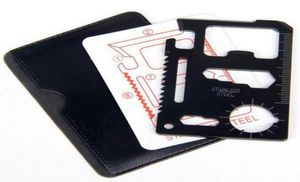 Portafoglio tascabile in acciaio inossidabile 11 in 1 Porta carte di credito Apri coltello Multi strumenti Escursionismo Caccia Campeggio Sopravvivenza All'aperto Gear Life Sav3379287