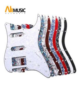 Multi Color 3 Ply 11 Holes SSH Guitar Pickguard antiscratch Plate for St Fd Electric Guitar2408144