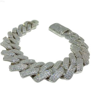 Luxury Jewelry Top Quality 925 Silver Diamond Cuban Chain Bracelet Set with d Color Mosan Diamond Cuban Chain Necklace
