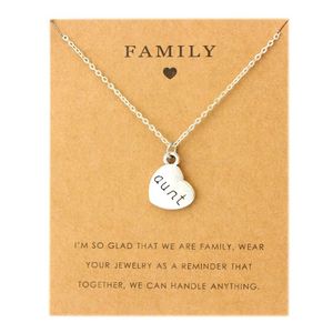 Aunt Sister Uncle Pendants Chain Necklaces Grandma Grandpa Family Mom Daughter Dad Father Brother Son Fashion Jewelry Love Gift284H