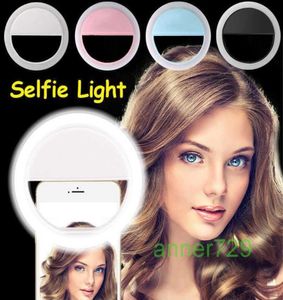 Bärbar uppladdningsbar selfie -ringljus med LED -kamerapografi Flash Light Up Selfie Luminous Ring med USB Cable Universal F4127773