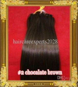 Whole 300Slot 12quot 26quot Micro ringsloop remy Human Hair Extensions hair extention 2 dark brown 1gs2389736