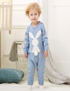 Rabbit Sticked Bunny Rompers för nyfödda Jumpsuits Spädbarn Bebes Boy Girl Long Sleeve Overalls Toddler Children039S påsk Outf3211752