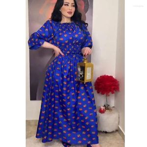 Ubrania etniczne Wepbel Eid muzułmańska sukienka Kobiety Dubai Abaya Ramadan Turcja Kaftan Islamska szata Strawberry Loose Hidżab