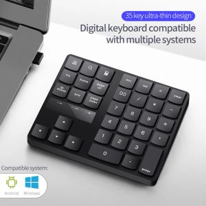 Teclados 2022 Teclado Mini teclado sem fio Teclado recarregável para laptop PC 35 Keyshand Ergonomic Keypad Novo