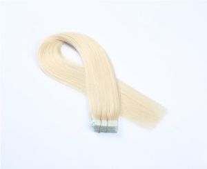 Tejp i hårförlängningar Human Hair rak maskin Remy European Natural Seamless Skin Weft 10quot24quot Färgblandning 10205938209