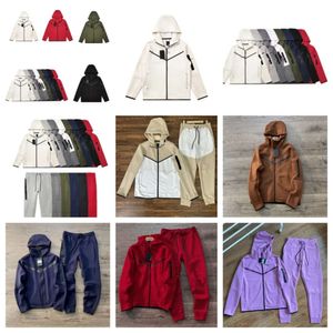 Fleece Hoodies Farbe Sporwear Full Zip Hose Trainingsanzug Set Techs Fleeces Techfleeces Sport Pan Herren Designer Jacke Space Cotton Joggers 797