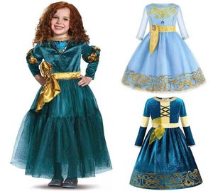 Neue Fancy Brave Princess Cosplay Warm für Kinder Mädchen Halloween Dress Up Kostüm Merida Perücke Party Supplies 2103178327554