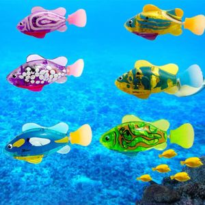 Toys 8st Electronic Pet Fish Robot Fish Cat Cat Anriching Cat Stuff Kitty Träning Toy Fish With LED Light Cat Spela leveranser