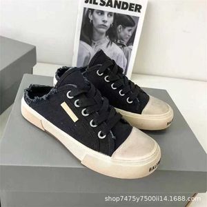 32% rabatt Sport 2024 Hög version Canvas Shoes of Paris Family Half Trailer slitna Mens Womens stor storlek 22 Höst och vinter ny casual en fotpedal