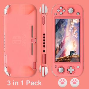 Przypadki 3 w 1 silikonowe obudowa ochronna dla Nintend Switch Lite Pink Cute Cover Shell for Nintendoswitch Lite Console Accessorie