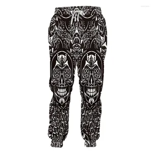 Men's Pants Y2k Harajuku Men Sweatpants 3d Full Print Purple Skulls Male Hip Hop Horror Black Long Streetwear Vintage Medieval Kpop