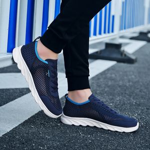 Billiga män kvinnor mesh löpskor mjuk andas komfort svart vit grå marinblå röd lila mens tränare sport sneakers gai