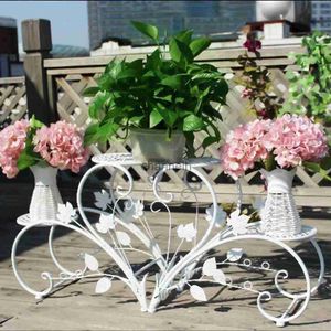 Outros edifícios de jardim 2 PCS IC Alto Planta Stand Art Flower Pot Holder Rack Plantador Ao Ar Livre Pátio Interno YQ240304