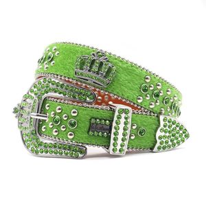 Bling Studded Crystal Fashion Diamond BB Simon Belt Casual Woman Leather Designer för Man Lady Belt Mens bredd 3,8 cm Rock Luxurys Rhinestone Buckle Punk Belts