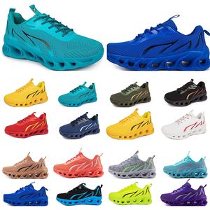 Spring Men Women Shoes Running Shoes Fashion Sports Lämpliga sneakers Leisure Lace-Up Color Black White Blocking Antiskid Big Size GAI 349