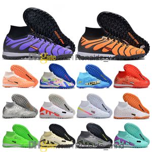 Geschenktüte Herren Damen Fußballschuhe Ronaldo CR7 Mercuriales IX Elite IC TF Turf Tns Stollen Kinder Jungen Mädchen SuperfIys 9 Mbappe Fußballschuhe Indoor-Trainer Botas De Futbol