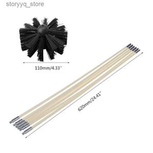 Cleaning Brushes Nylon Brush With 6pcs Long Handle Flexible Pipe Rods For Chimney Kettle House Cleaner Cleaning Tool Kit 77UDL240304