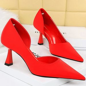 Mulheres 7cm salto alto verde roxo vermelho bombas tamanho pequeno 3440 stripper noite seda escarpins senhora casamento nupcial scarpins sapatos 240301