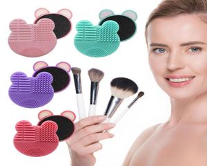 Cuscinetto detergente per pennelli per trucco in silicone Scatola per lavaggio rapido Spugna e tappetino Pennelli cosmetici Pulisci Scrubber Fondotinta Pulizia Trucco Troppo4115348