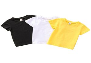 Kids Solid Colors Tshirts 3 Colors Short Sleeve Tops Infant Toddler Baby Clothes Boys Casual Tshirts Vetement Bebe 062101285458703