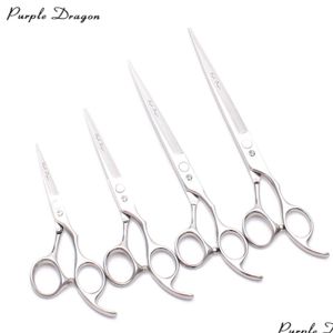 Hair Scissors Z1006 5 To 8 Different Size Jp 440C Purple Dragon Sier Hairdressing Shears Cutting Or Thinning Human Pets Style Drop D Dhlp2