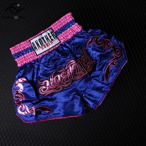 ボクシングショーツレディースメンズ刺繍MMAショーツプロフェッショナル戦闘キックボクシングトレーニングトランクスキッズボーイガールミューイタイパンツ240304