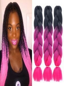 Ombre Xpression Trança de Cabelo Três Tons Jumbo Crochet Tranças Extensões de Cabelo Sintético 24 Polegadas Trança 100 Kanekalon WH02483027079