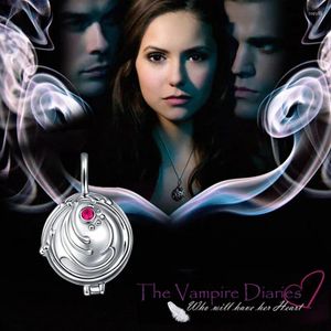 Hängen Movie The Vampire Diaries Elena Vervain 925 Pure Silver Locket Halsband Pendant Cosplay Jewelry Women Sweater Xmas Gift