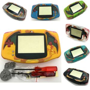 Kutular 7 Renk Ateş Ejderha Tam Konut Kabuk Kılıfı Kapak Game Boy Advance GBA için Tam Kit