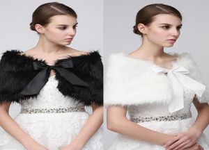 Cappotto con scialle da sposa bianco nero Giacche Bolero Coprispalle Regolare Stola in pelliccia sintetica Mantelle Festa di nozze 170014055327