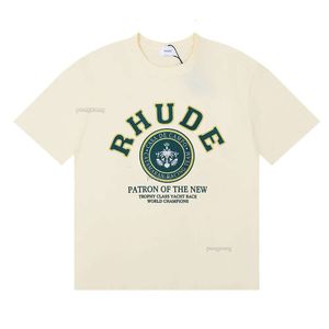 Rhude T Shirt Men Designer T Shirts Rhude Shirt Wear Summer Round Neck Sweat Absorbing Short Sleeves Outdoor Breathable Cotton Tees US SIZE S-XXL 523