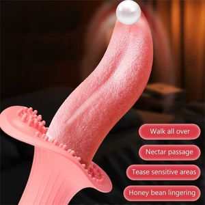 Vibradores de língua realista para mulheres 10 velocidades lambendo mamilos estimulação do clitóris brinquedos sexuais adultos 231010