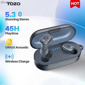 Fones de ouvido para celular TOZO T10 Fones de ouvido sem fio com Bluetooth 5.3 Fones de ouvido IPX8 à prova d'água Fones de ouvido estéreo com fone de ouvido com microfone embutido YQ240304