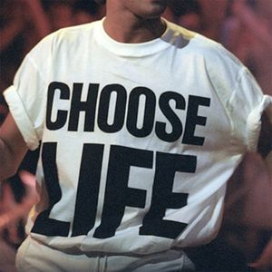 Choose Life Unisex T-shirt Wham Retro Fancy Dress Fashion Loose Men Women Letter Print Tops Summer Plain White Cotton Tees 240226