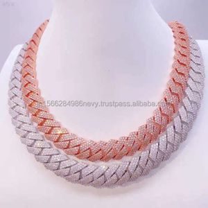 Iced Out Vvs Moissanite Diamond Cuban Chain Rose Gold Link White for Men