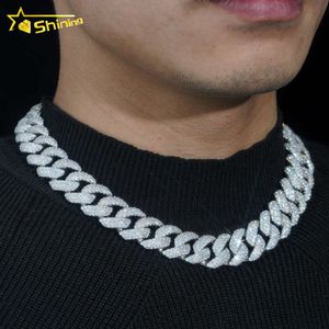 Naszyjnik Moissanite 925 Sterling Srebrna cena hurtowa lodowa VVS MOISSANITE Diamentowa biżuteria Hip Hop Cuban Link Łańcuch