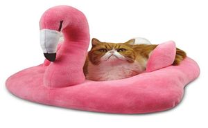 Bedårande flamingoformad 2 färg husdjur katt säng hus vackra kattungar säng för små hund husdjur6140960