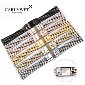 Carlywet 20 22mm 전체 글라이드 잠금 교체 손목 시계 밴드 스트랩 브레이슬릿 300c