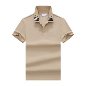 Klassisk t-shirt Men Polo Shirt Designer Summer Men Shirts Luxury Brand Beige Business Casual Tee England Style Shirts Man Tops Kläder Asiatisk storlek M-XXXL